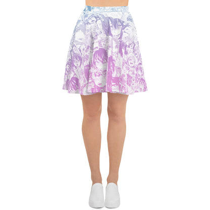 Ahegao Pastel Pleated Skater Skirt